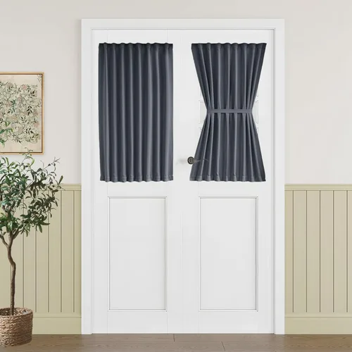 Vista 237 de Vatge - Cortinas laterales para ventana de puerta, cortinas para luz lateral de puerta frontal, 1 panel, 12 (ancho) x 72 (largo) pulgadas, aguamarina