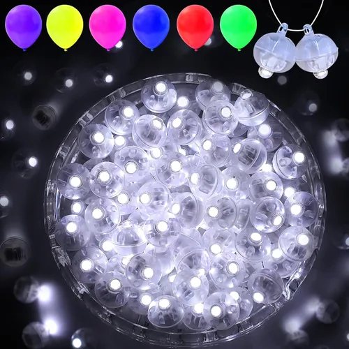 Vista 10 de 50 piezas de mini luces LED con gancho, luces LED redondas pequeñas impermeables para decoraciones de fiesta, luz de neón para fiesta de cumpleaños