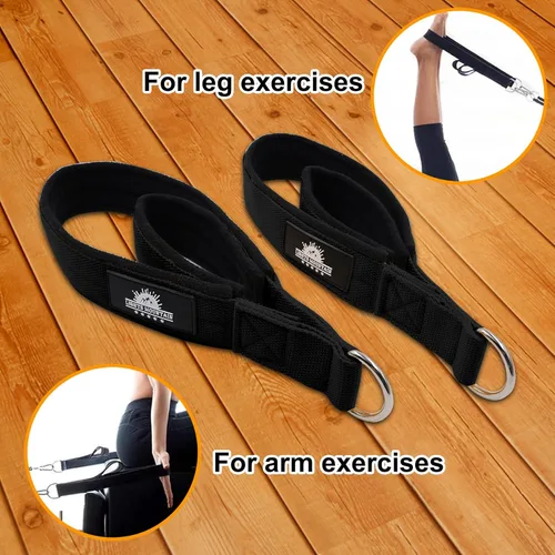 Vista 5 de 1 par de correas de doble bucle de Pilates para Reformer Fitness D-Ring Straps Handle Yoga Ejercicio Accesorios para el gimnasio en casa