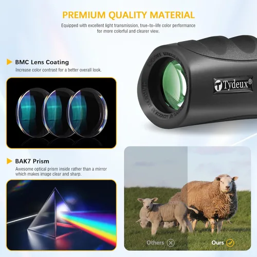 Vista 5 de Monocular compacto impermeable de 8 x 25 pulgadas, monoculares de telescopio de visión amplia de alta definición, viene con paño de limpieza