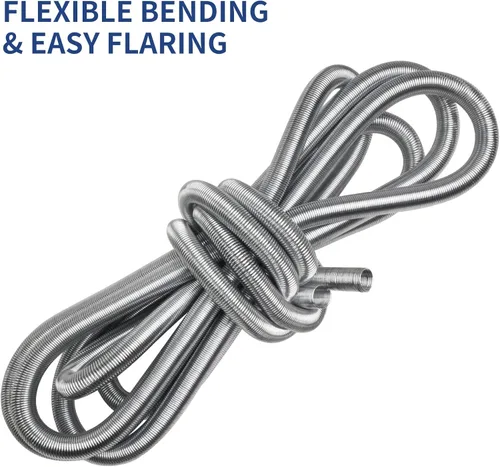 Vista 6 de Protector de Línea de Freno de 3/16 Pulgadas - 16 Pies Resorte Protector Galvanizado Premium de Acero Inoxidable - Escudo Anticorrosión de Grava