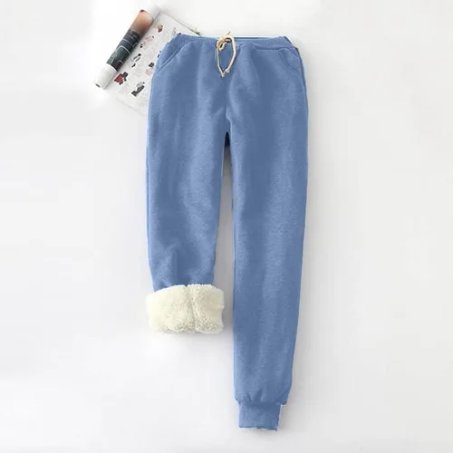 Vista 7 de Womens Winter Warm Athletic Sweatpants High Waist Drawstring Jogger Athletic Pants Elastic Waist Casual Trousers