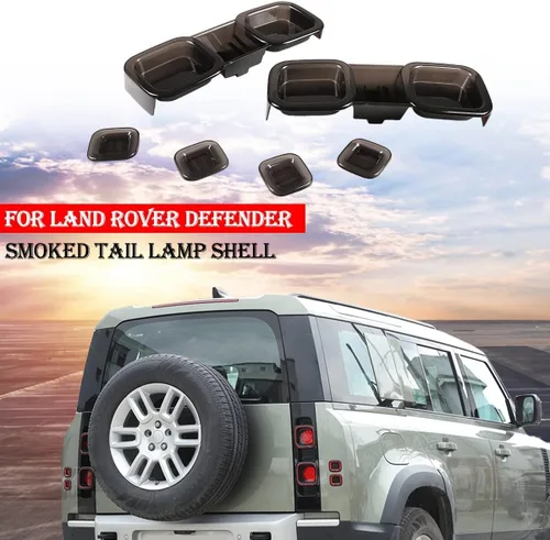 Vista 3 de Kit de luz trasera negra ABS para Land Rover Defender 90 110 130 2020-2026 Accesorios de cubierta de protección de luz trasera exterior de automóvil