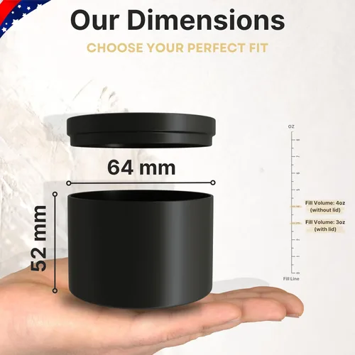 Vista 4 de True Candle Latas para hacer velas – Paquete de 24 recipientes de vela negros de 4 onzas a granel de 4 onzas – Latas vacías con tapas para velas