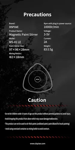 Vista 8 de DSPIAE Mezclador agitador eléctrico de pintura, herramienta de mezcla magnética