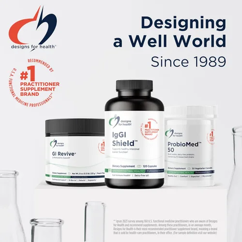Vista 9 de Designs for Health Programa de reinicio intestinal 3R - Cápsulas de inmunoglobulina IgGI, probiótico ProbioMed 50, GI Revive para calmar, cubrir