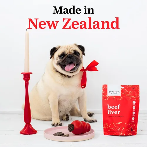 Vista 5 de Golosinas para mascotas, secado al aire, natural, de un solo ingrediente, golosinas para perros sin granos, toppers, aperitivos, hígado de res, 2.8