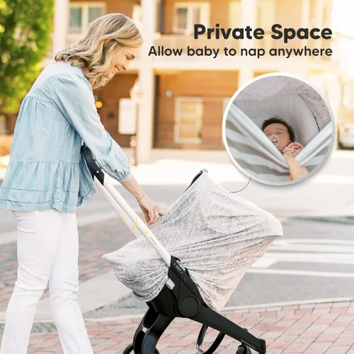 Vista 4 de KeaBabies Funda de lactancia, funda de lactancia materna para mujer, toldo para asiento de automóvil para niña, niño, toldo multiusos para asiento