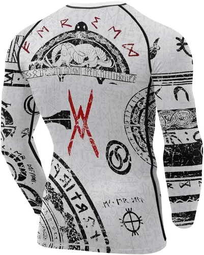 Vista 3 de Viking - Camiseta de compresión para hombre, manga larga, capa base para jiu jitsu