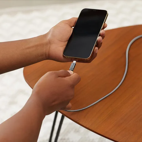 Vista 11 de Yaxa Basics - Cable cargador USB trenzado de nailon - Cargador para iPhone con certificación MFi