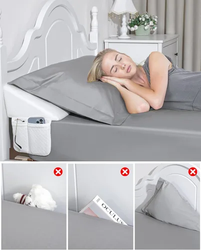 Vista 3 de Forias Cabecero de almohada de cuña para cama, relleno de espacio de cama (0-7 pulgadas), tamaño King entre colchón y cabecero, almohada triangular