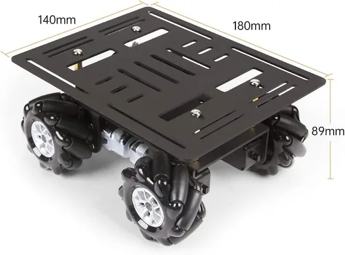 Vista 7 de LewanSoul Mecanum - Kit de chasis de robot para automóvil con rueda omnidireccional de 360°, marco de aleación de aluminio, motor TT, ruedas
