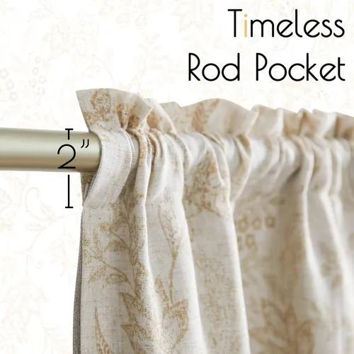 Vista 5 de jinchan Cortina de lino con cenefa de lino con estampado floral para cocina, cenefa opaca rústica para sala de estar, dormitorio, baño, 16 pulgadas