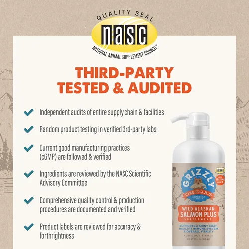 Vista 9 de Grizzly Aceite de salmón Complemento alimenticio para gatos Omega 3 ácidos grasos, 4 onzas