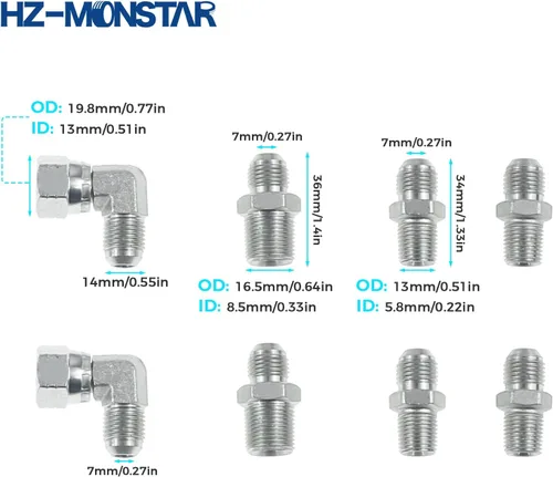 Vista 4 de 6AN - Kit de manguera de refrigeración de aceite fluido de transmisión de 52 pulgadas, líneas de refrigeración de transmisión TH350 compatibles