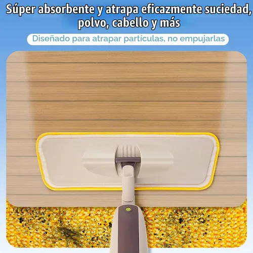 Vista 4 de HOMTOYOU Almohadillas reutilizables para mopa Swiffer PowerMop: 6 repuestos de almohadillas de microfibra para limpieza de suelos multisuperficie