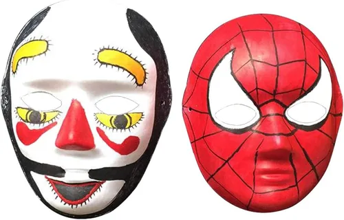 Vista 3 de 12 máscaras blancas de bricolaje, máscaras blancas de Halloween, máscaras de papel de máscara de cara completa, máscaras de ópera de cara completa