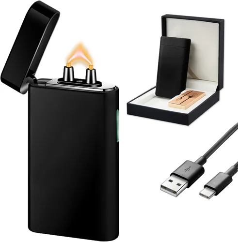 Vista 10 de SKRFIRE Encendedores de arco recargables por USB de plasma, resistente al viento, eléctrico de llama grande, con indicador de batería LED