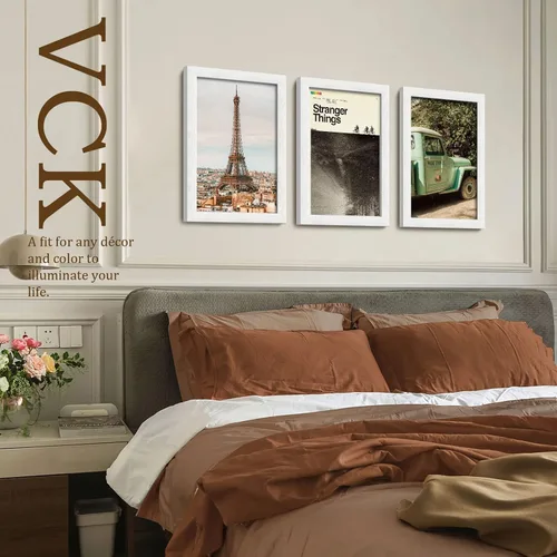 Vista 105 de VCK Portarretratos de madera negra de 5 x 7 pulgadas, para colgar en la pared, galería o mesa, 1 paquete