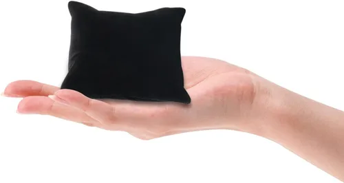 Vista 5 de 6 piezas de terciopelo para pulsera, reloj, almohada, joyería, almohada, pulsera, soporte para cojín (negro)