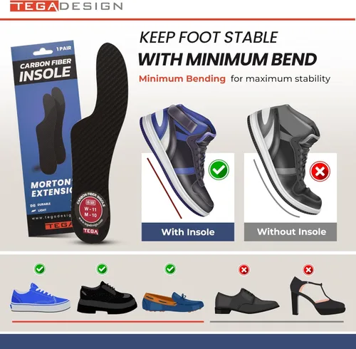 Vista 2 de Morton´s Extension Plantilla rígida ortopédica de fibra de carbono, 1 par, puntera de Morton, puntera de césped, Hallux Limitus, Hallux Rigidus