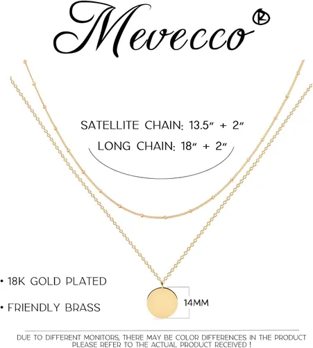Vista 3 de Mevecco - Collar con dije en forma de corazón en niveles hecho a mano chapado en oro de 18 quilates delicado diseño de flecha collar largo