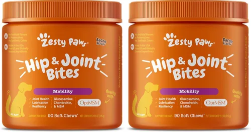 Vista 12 de Zesty Paws Mobility Bites - Suplemento para articulaciones para perros, masticables suaves con glucosamina para perros, condroitina y MSM +