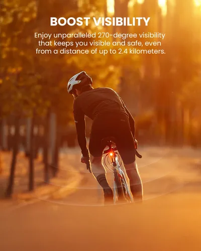 Vista 5 de MagicShine SEEMEE R300 - Luz trasera de radar inteligente, sistema de radar habilitado ANT+ de alta potencia, ángulo de visión amplio de 270°