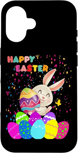 Vista 31 de Funda para iPhone 12 Pro Max Happy Easter con conejo y huevos