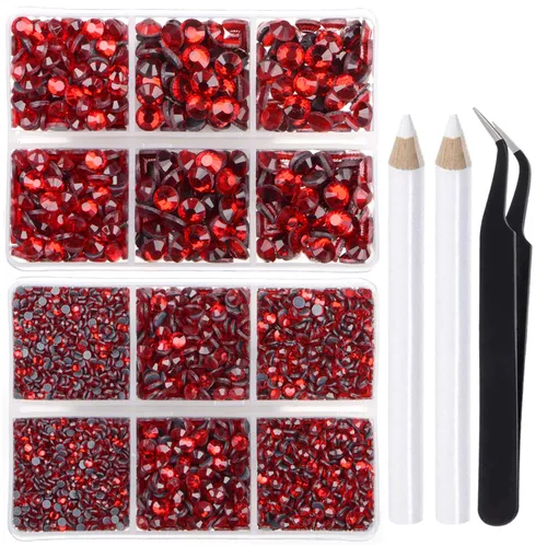 Vista 20 de LPBeads 10000 unidades de diamantes termoadhesivos SS6 amatista con parte trasera plana, gemas de diamantes de imitación de cristal redondas
