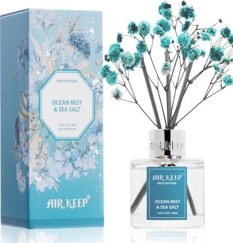 Vista 42 de Airkeep Difusor de varillas de 3.38 onzas (3.4 fl oz), juego de difusor de varillas perfumadas de lino limpio y vainilla de cachemira, difusor