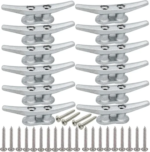 Vista 26 de Tacos de muelle de 4 pulgadas 4/6/8/12/16/20/24, tacos de cuerda para muelle de barco, tacos marinos de hierro con accesorios para cubierta