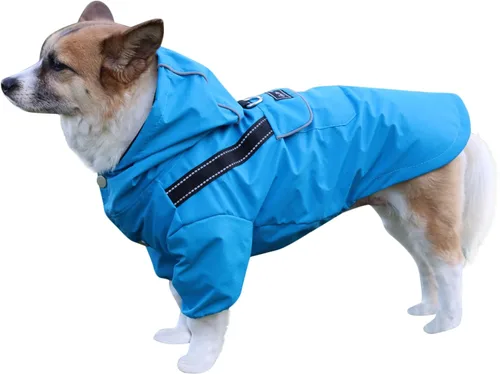 Vista 8 de Impermeable prémium para perro con capucha para perros extra pequeños, chaqueta impermeable para deportes al aire libre, impermeable para cachorros