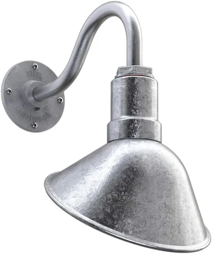 Vista 13 de Steel Lighting Co. Luz de Letrero de Tienda Venice para Pared de Acento de Restaurante Exterior Cúpula de 9 pulgadas Brazo Recto de 6 pulgadas