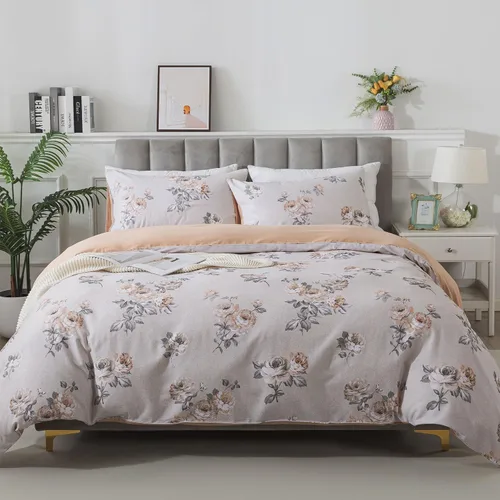 Vista 44 de FADFAY Juego de funda de edredón floral, tamaño completo, 100 % algodón, diseño de rosas y flores, funda de edredón azul, ropa de cama vintage