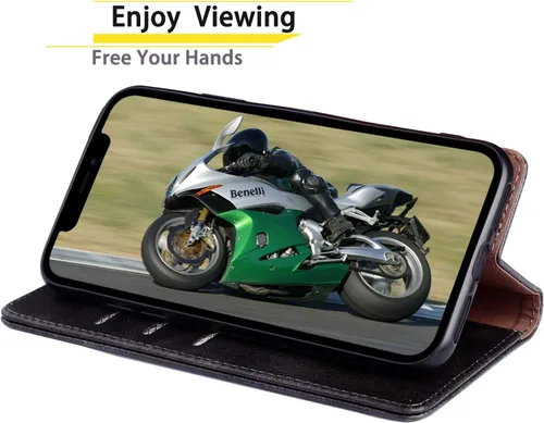 Vista 7 de SUANPOT Funda de piel tipo cartera para iPhone 11 de 6.1 pulgadas (Non 11 Pro de 5.8 pulgadas) con bloqueo RFID, tarjetero de crédito, funda