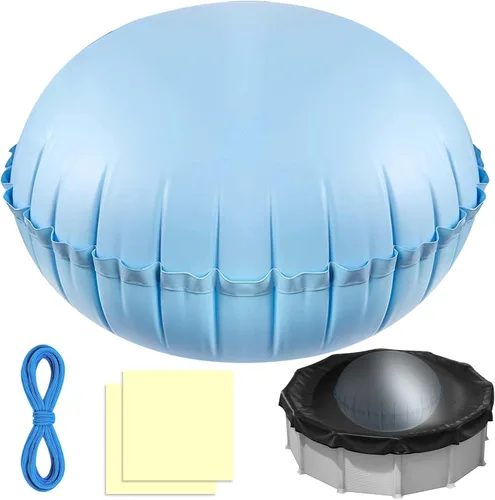 Vista 9 de Almohadas de piscina para piscinas sobre el suelo, 4 pies de diámetro, almohada de aire de piscina resistente de 0.016 in de grosor, kit de invierno