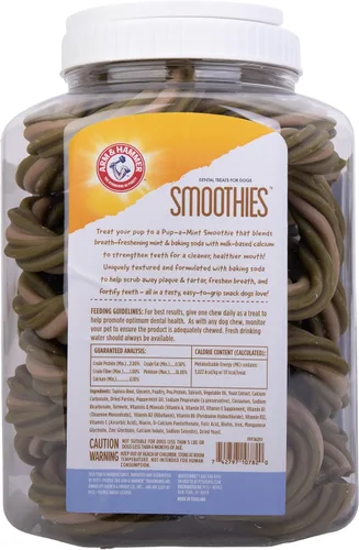 Vista 7 de Arm & Hammer Golosinas dentales para perros con bicarbonato de sodio y calcio, ayuda a combatir el mal aliento, placa y sarro sin cepillado, menta