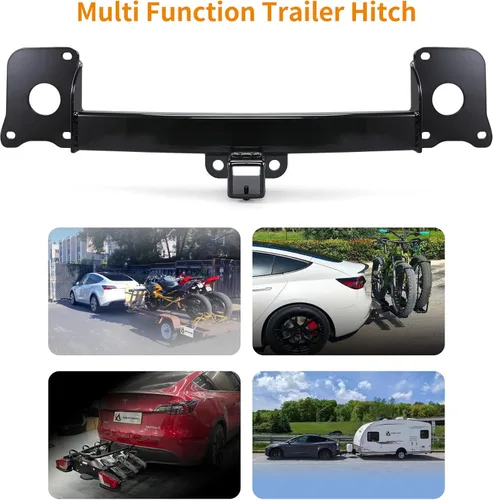 Vista 3 de Enganche de Remolque Trasero Tesla Model Y Receptor de Gancho de Remolque Adaptador de Gancho de Remolque compatible con Model Y 2020 2021 2022 2023