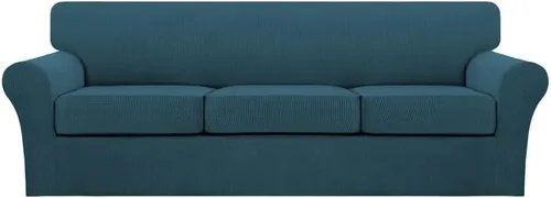 Vista 86 de Fundas de sofá de 4 piezas para sofá de 3 cojines, funda de sofá suave para perros, fundas de sofá lavables con 3 fundas de cojín individuales