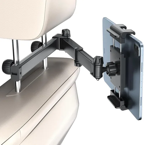PLDHPRO Soporte para tablet para reposacabezas de automóvil, iPad y asiento trasero, plegable, compatible con teléfonos y tabletas de 5.1 a 15.6