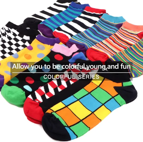 Vista 5 de WeciBor Calcetines tobilleros de algodón peinado casual novedosos y coloridos para hombre
