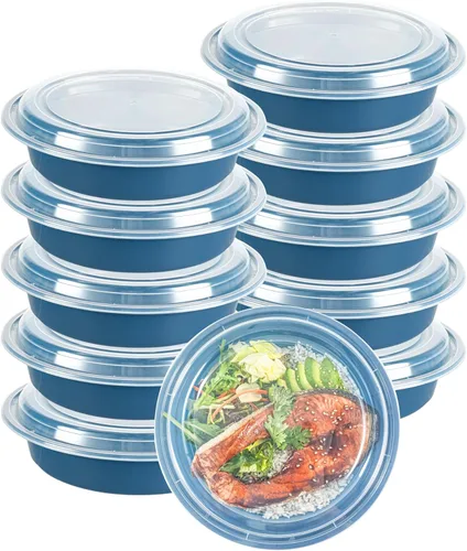 Vista 14 de Asporto - Cajas para llevar de 16 onzas, 50 recipientes de alimentos para llevar para microondas, tapas de plástico transparente incluidas, no Negro