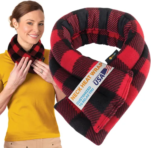 Vista 13 de SunnyBay - Almohadilla de calentamiento para microondas, envoltura térmica para cuello y hombros apta para microondas, paquete de calor o hielo