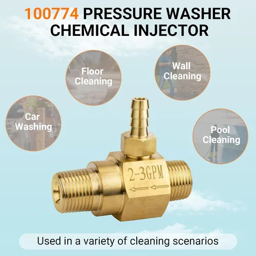 Vista 7 de Inyector químico 100774 de 2-3 Gpm para lavadora de presión de potencia de bomba general, inyector de jabón de alto drenaje de 20% inyector aguas