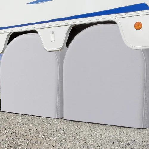 Vista 5 de eletecpro - Juego de 2 fundas para neumáticos de RV con revestimiento impermeable y tela Oxford 600D resistente, accesorios para neumáticos a prueba
