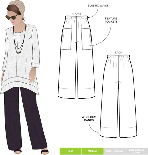 Vista 5 de Style Arc Patrón de costura: pantalón y túnica de diseñador de margaritas (tallas 04-16)