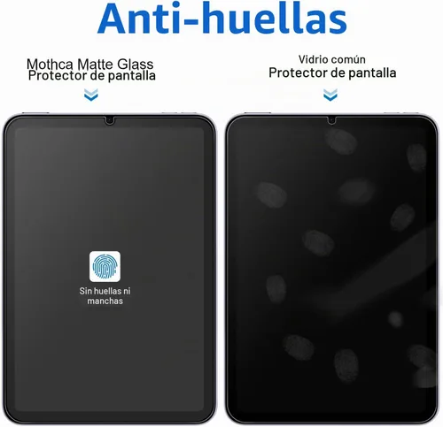 Vista 4 de Mothca Paquete de 1 protector de pantalla de vidrio mate para iPad Mini de 8.3 pulgadas A17 Pro (2024) y Mini 6 (2021) con marco de alineación