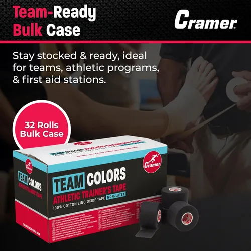 Vista 5 de Cramer - Cinta adhesiva premium, para atletismo, para vendar tobillo, muñeca, y lesiones. Ayuda a proteger y prevenir lesiones. Favorece la Rosa