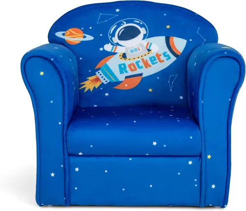 Vista 43 de Costzon Flyman - Sofá para niños, sillón con reposabrazos con patrón, muebles para niños pequeños con construcción de madera resistente, preescolar